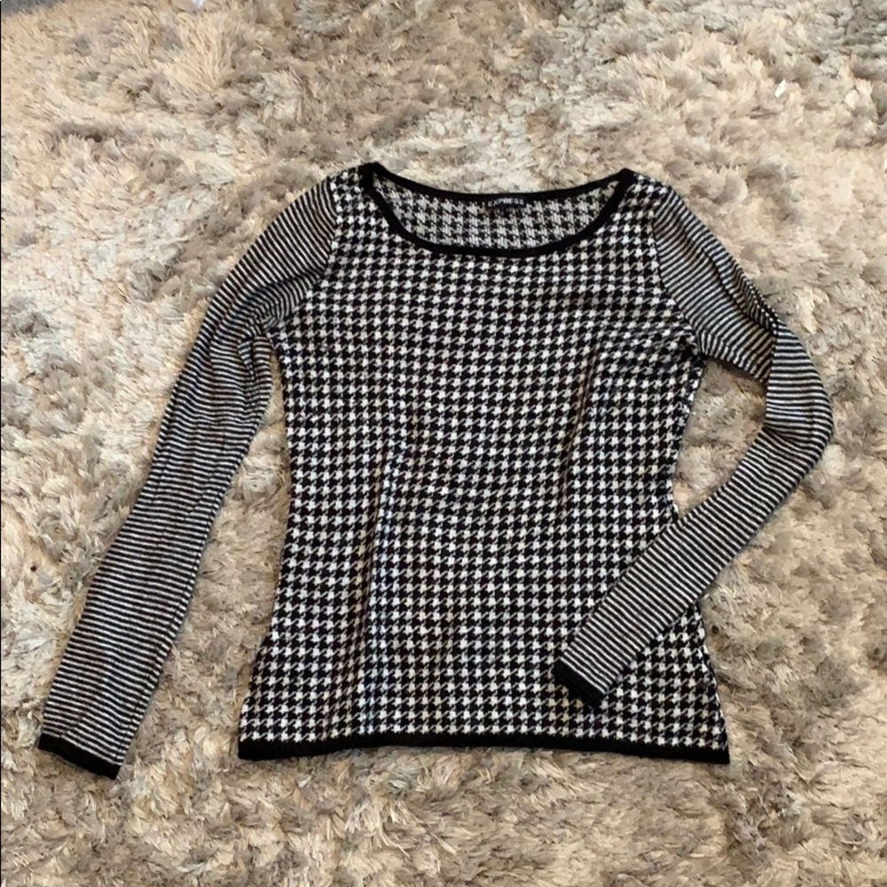 Express black and white sweater- size medium